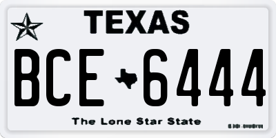 TX license plate BCE6444