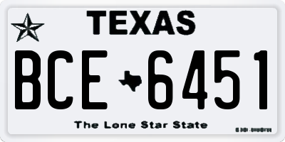 TX license plate BCE6451