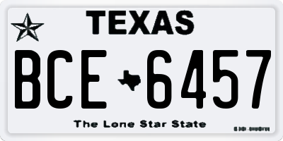 TX license plate BCE6457