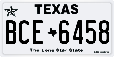 TX license plate BCE6458