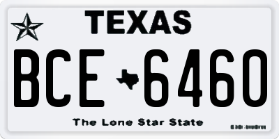 TX license plate BCE6460