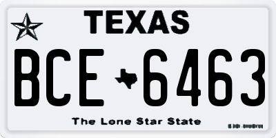 TX license plate BCE6463