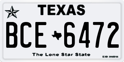 TX license plate BCE6472