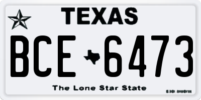 TX license plate BCE6473