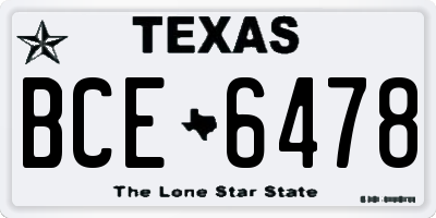 TX license plate BCE6478