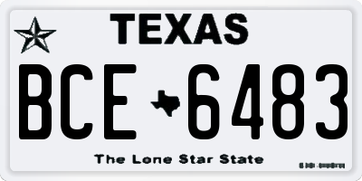 TX license plate BCE6483