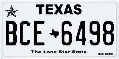 TX license plate BCE6498