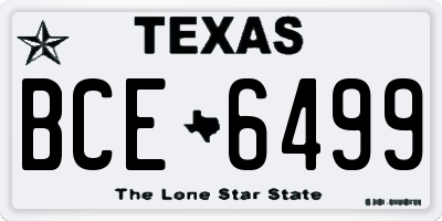 TX license plate BCE6499