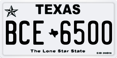 TX license plate BCE6500