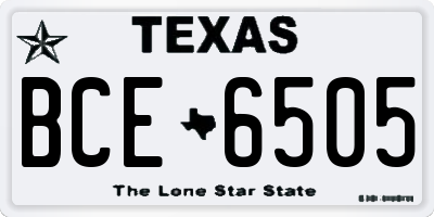 TX license plate BCE6505