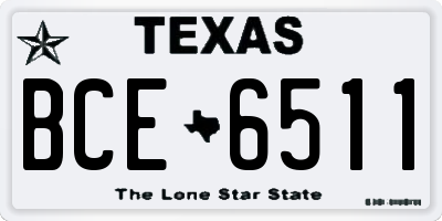TX license plate BCE6511
