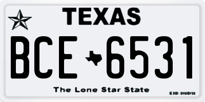 TX license plate BCE6531