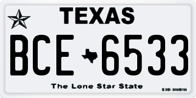 TX license plate BCE6533