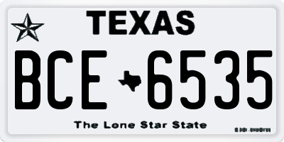 TX license plate BCE6535
