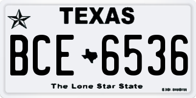 TX license plate BCE6536