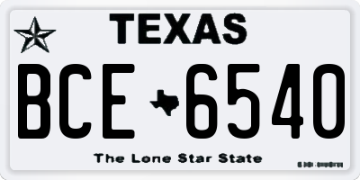 TX license plate BCE6540