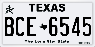 TX license plate BCE6545