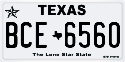 TX license plate BCE6560