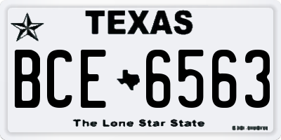 TX license plate BCE6563