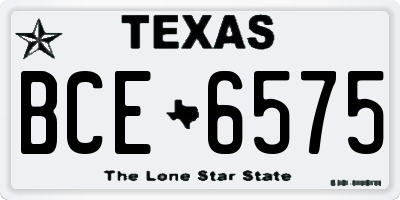 TX license plate BCE6575