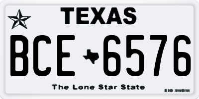 TX license plate BCE6576