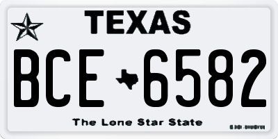 TX license plate BCE6582