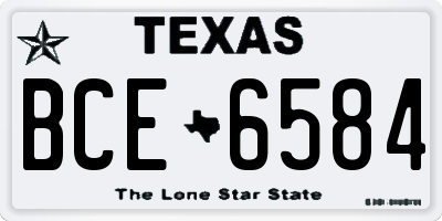 TX license plate BCE6584