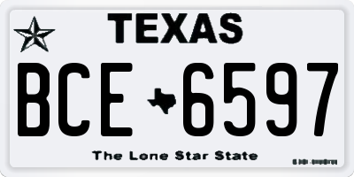 TX license plate BCE6597