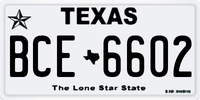 TX license plate BCE6602