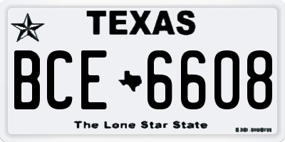 TX license plate BCE6608