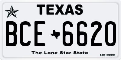 TX license plate BCE6620