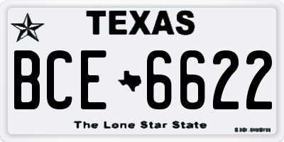TX license plate BCE6622