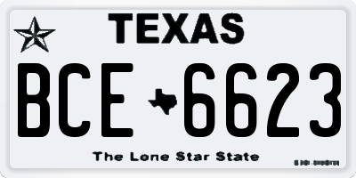 TX license plate BCE6623