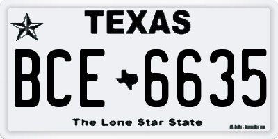TX license plate BCE6635