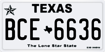 TX license plate BCE6636