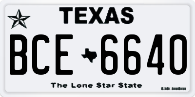 TX license plate BCE6640