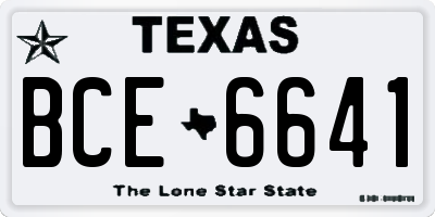 TX license plate BCE6641