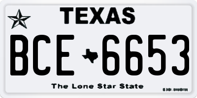TX license plate BCE6653