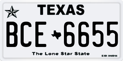 TX license plate BCE6655