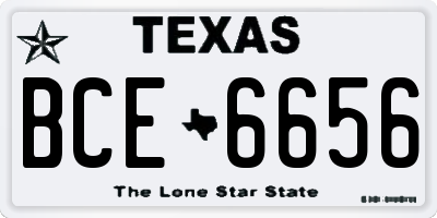 TX license plate BCE6656