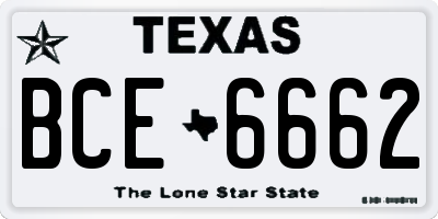 TX license plate BCE6662
