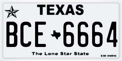 TX license plate BCE6664