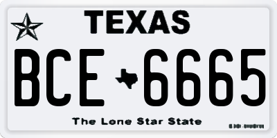 TX license plate BCE6665