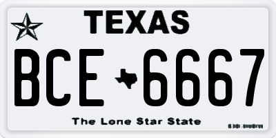 TX license plate BCE6667