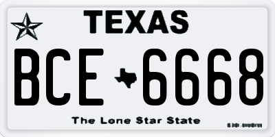 TX license plate BCE6668