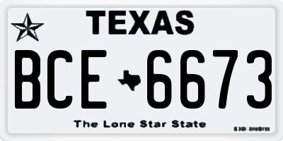 TX license plate BCE6673