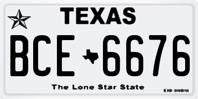 TX license plate BCE6676