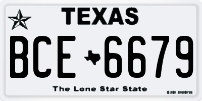 TX license plate BCE6679
