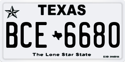 TX license plate BCE6680