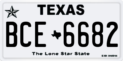 TX license plate BCE6682